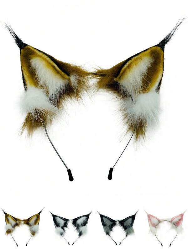 Diadema ajustable con orejas de gato, decoración de orejas de animal linda y sexy, adecuada para fiestas, actuaciones en el escenario, cosplay y Halloween