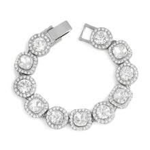 1 Stück/4 Stücke Hiphop Armband für Herren und Damen, rundes oder quadratisches Herz mit voll besetzten Strass, mehrlagige Ketten-Armband Set in Gold und Silber, funkelnde Eisenkette Metall Miami Armband Schmuck zum Valentinstag