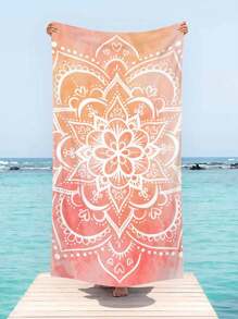 1pc Ultra Soft Mandala Pattern Printed Microfiber Beach Towel, Home Decor, Suitable For Beach, Swimming Pool, Camping And Travel, Extremely Comfortable