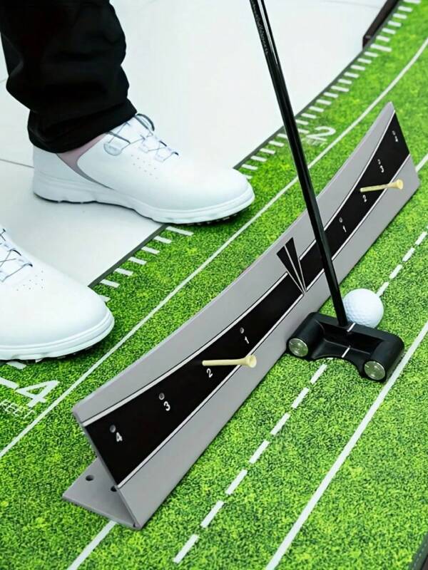 1PC Golf Putting Trainer - Balance Practice & Path Alignment Tool, Durable ABS With Ball Return Ramp - For Indoor/Outdoor Green Practice, Short Game Drills - Putting Trainer - Golf Training Aid - Putter Alignment Tool - Short Game Practice - Golf Accessories