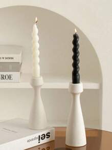 1Pieces Of Plain Conical Ceramic Candlesticks, With A Simple And Natural Style Design, Suitable For Conical Candles, Soft Home Decoration Items, Photography Props, Tabletops, Party Decorations, Gifts, White, Suitable For Dining Rooms, Living Rooms, And Home Decoration.