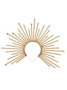 1 Pezzo di Fascia per Capelli a Corona da Donna, Fascia per Capelli da Dea, Fascia per Capelli da Sole (Con Sei Stili tra Cui Scegliere) Adatta per Feste, Fotografia, Giochi di Ruolo, Festival, Streetwear Regale, Esibizioni sul Palco Fotografico, Accessori Cosplay per Ognissanti
