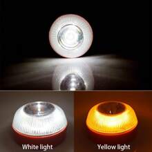 1 peça de luz LED de emergência para carro, luz de advertência do veículo, luz de sinalização de socorro externa, luz de advertência de emergência, luz de emergência de trânsito, instalação magnética, luz estroboscópica de emergência, luz de emergência para acampamento ao ar livre, pilhas AAA (não incluídas), fácil substituição de pilhas, operação simples, luz branca e amarela
