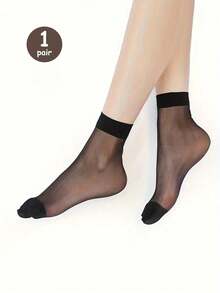 20 Pairs Women Plain Ankle Socks, Thin Breathable Casual Summer Socks - Black - View 7