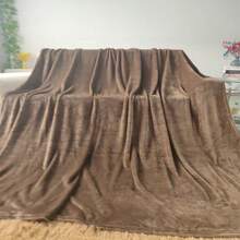 1 pieza Manta de fibra de poliéster de color liso, multifuncional para oficina, siesta, chales, sofá, cama, tamaños individual/doble/múltiple