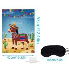 40pcs Tails Donkey Tail Pinning Party Game, Jumbo Mexican Donkey Poster Game, Suitable For Birthday Party, Carnival Party Supplies, Mexican Party Supplies - Multicolor - View 4