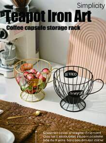 1 pezzo Portaoggetti da tè color oro, supporto decorativo per la casa per snack, caramelle, adatto per ufficio, tavolino da caffè per il soggiorno con articoli preconfezionati come foglie di tè, capsule di caffè, caramelle (non include nessun prodotto alimentare, solo il portaoggetti)