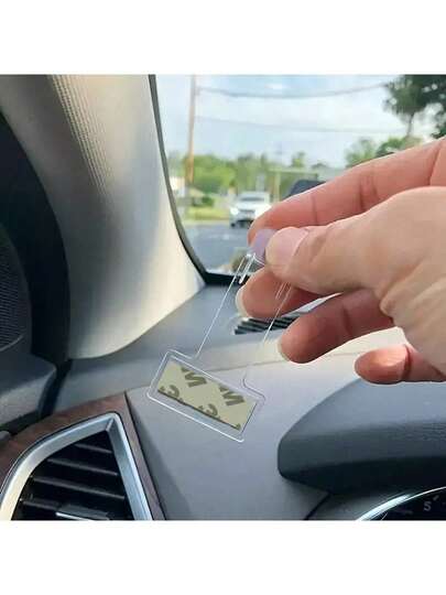 1 件 Clear View 汽车文件整理器，透明塑料票据收据夹 - 自粘式仪表盘整理器