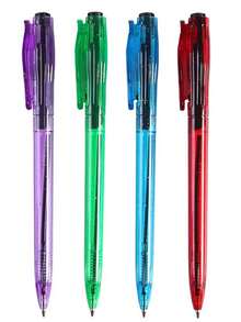 4pcs Large Capacity Push Type Ballpoint Pens, 0.7mm Bullet Tip, Leakproof Ink Flow, Suitable For Student, Office, And Meeting - Blue - View 8