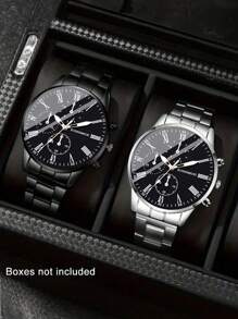 2/1 buc. Ceas cu cuarț pentru bărbați, cu carcasă din aliaj de zinc, stil business la modă, cadouri de sărbători, decorare de zi cu zi