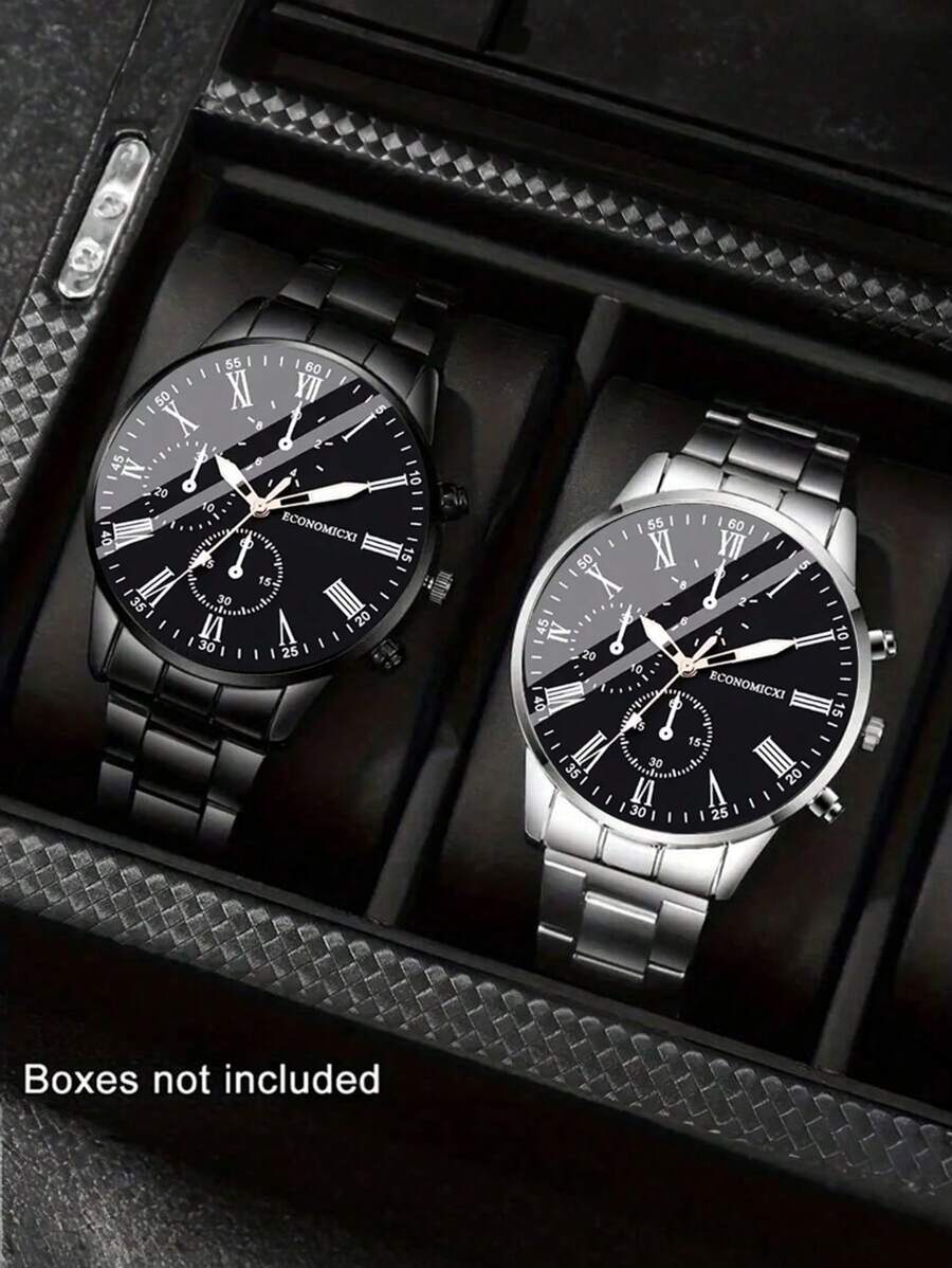 2/1 buc. Ceas cu cuarț pentru bărbați, cu carcasă din aliaj de zinc, stil business la modă, cadouri de sărbători, decorare de zi cu zi