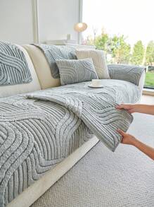 1 szt. Pokrowiec na sofę w stylu boho, jednokolorowy, puszysty – pikowany, antypoślizgowy, odpowiedni na każdą porę roku, łatwy w pielęgnacji, nadający się do prania w pralce, przyjazny dla zwierząt, miękki i wygodny – idealny do salonu, sypialni, biura, wystroju domu, ochrona sofy dla kombinacji od jedno- do trzyosobowej.