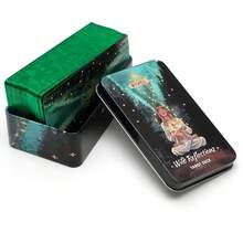Wild Reflections Tarot Deck, Nature-Inspired Green Paper Material, Bronzing Iron Box, Connect With True Self & Natural World, Inner Wildness Exploration