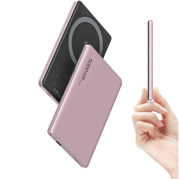 LUCKYDUO für Mag-safe Powerbank 5000mAh,8mm Ultra Dünn Magnetisch Wireless Power Bank, Mini Externe Handyakkus mit PD 20W USB-C Schnell Aufladende,Kleine Externe Akkus für i-Phone 15/14/13/12/Pro Max