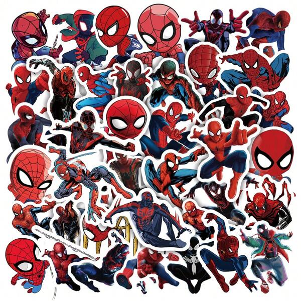 Disney Disney MARVEL 51 PCS Set Of Cool Anime Stickers,Spider Man Stickers,Avengers Stickers,Phone Stickers,IPad Stickers,Decals,Motorcycle,Luggage,Guitar Skateboard,Refrigerator Stickers,Computer Stickers,Cartoon Classic Stickers For Fun,Gifts,Stickers