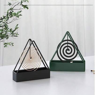 1pc Triangle Mosquito Coil Holder Hanging Tray, Creative Home Use Mosquito Coil Box, Incense Burner For Summer