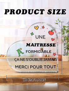 Customized Text Engraved Acrylic Plaque - Heartfelt Gift For Women, Mom, Sisters, Teachers - Unique Birthday And Christmas Present With 'Une Maitresse Formidable C'ane S'oublie Jamais Merci Pour Tout' Message, Classic Style, Family Theme,Multi-Functional,Durable,Ornamental,Reusable,Exquisite,Stylish,High-Quality,Colorful,Modern,Custom,Personalized,Unique - Multicolor - View 8
