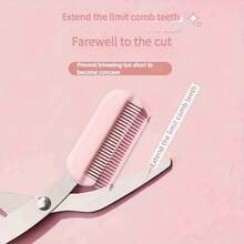 Budget-Friendly Random Pack Eyebrow Trimmer Scissors Eyebrow Scissors Eyebrow Grooming Women's Eyebrow Trimming Scissors With Comb Eyebrow Trimming Scissors Eyebrow Shaping Scissors Non-Slip Finger Grip Hair Removal Grooming Accessories Suitable For Men And Women - Pink - View 4