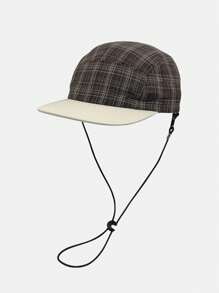 1 buc. șapcă unisex moale, în carouri, cu uscare rapidă, șapcă de baseball cu șnur, cu protecție solară respirabilă, șapcă de soare de călătorie în aer liber de vară