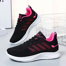 New Casual Ladies Flat Running Shoes, Front Lace-Up Mesh Breathable Low-Top Outdoor Sports Sneakers For Women