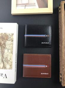 New Simple And Stylish PU Wallet, Business Casual Horizontal Imitation Leather Card Holder, Stylish Pattern Large Capacity Wallet, Men's Ultra-Thin Horizontal Wallet With Secure Multi-Card Holder, Men's Short Wallet, Men's Contrast Wallet, Stylish Brown And Black Design, Compact And Durable, Suitable For Daily Use, Secure Bifold Wallet, Father's Day Gift, Holiday Gift, Valentine's Day Gift