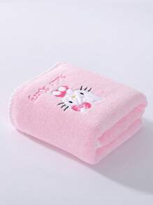 Sanrio 1pc Sanrio Cute Cartoon Character Hello Kitty Coral Fleece Soft Absorbent Quick-Dry Non-Shedding Hand/Hair Towel, Bathroom Accessories, Face Towel Size 34*75cm, Bath Towel Size 70*140cm Bathroom Decor Fall Decor Back To School For Beauty Salon Home Bathroom Shower Towels For Beauty Salon, Hotel Sports,Home Essentials, Towel, Skin Care