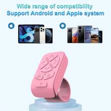 Anello telecomando senza fili, giravolta pagine senza fili, anello telecomando Bluetooth per scorrimento con il dito, cliccatore per dito per scorrimento su telefono, per video, foto, romanzi, anello telecomando a forma di cuore per San Valentino, 55mAh, adatto per vacanze estive, viaggi, vacanze,otturatore senza fili portatile per fotocamera