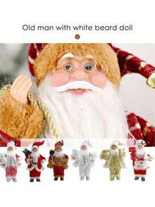 1pc Festive 12-Inch Classic Santa Claus Statue: Golden And Silver White Christmas Decorations For Home, Kitchen, Hotel, And Office Desks - Suitable For Christmas, New Year, And General Holiday Decorations,Christmas - Multicolor - View 9