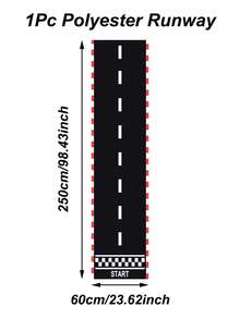 1Pc 60*250cm Racing Track Mat Polyester Tablecloth Table Runner,Black And White Runway Style,Racing Themed Party Game Mat,Sports Theme Party Decor,Perfect For Racing Party Track Background,Car Enthusiasts&Karting Events,Birthday Party Supplies,Home Decor,Racing Car Long Racetrack Floor Running Mat, Living Room Bathroom Decorative Floor Mat Mother's Day Graduation - MultiWarna - View 11