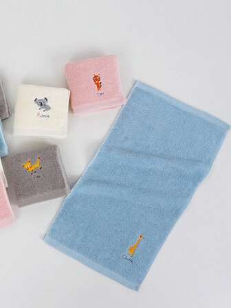 1/4 st minihanddukar, rektangulära, söta tecknade tiger-, giraff-, koala-djurbroderimönster, absorberande mjuka, snabbtorkande, lämpliga för badrum, kök, helgdagar, resor, skola, unisex, skola, tillbaka till skolan, resor, researtiklar, heminredning, handduk, hudvård