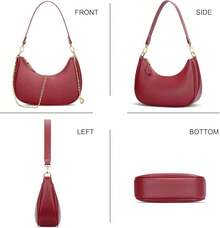 Shoulder Bag For Women Small Purse Cute Clutch Hobo Handbag  Crescent Bag - Red - View 5