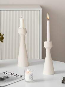 1Pieces Of Plain Conical Ceramic Candlesticks, With A Simple And Natural Style Design, Suitable For Conical Candles, Soft Home Decoration Items, Photography Props, Tabletops, Party Decorations, Gifts, White, Suitable For Dining Rooms, Living Rooms, And Home Decoration.