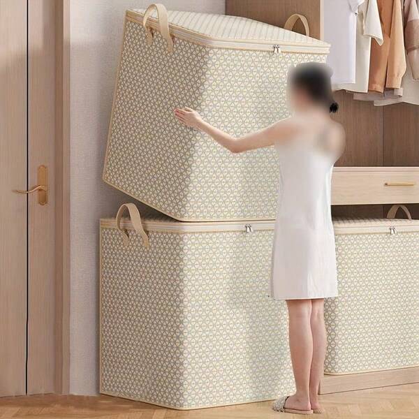Oversized 220-Liter Aufbewahrungsbox - Multifunktionaler Organizer für Bettwäsche, Kleidung und Wäsche - Leichtes, tragbares Design mit Reißverschluss, Lösung für Decken- und Laken-Aufbewahrung | Tragbare Aufbewahrungsbox | Stoffstruktur, Unterbett-Aufbewahrung