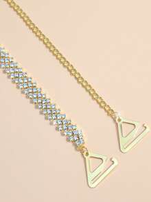 1pc Fashion Minimalist Luxury Rhinestone Diamond Rhombus Strap Chain Shoulder Accessory, Versatile Everyday & Formal Occasion Wear Gift For Women - Women's Shoulder Chain - View 3