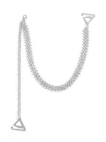 1pc Fashion Minimalist Luxury Rhinestone Diamond Rhombus Strap Chain Shoulder Accessory, Versatile Everyday & Formal Occasion Wear Gift For Women - Women's Shoulder Chain - View 11