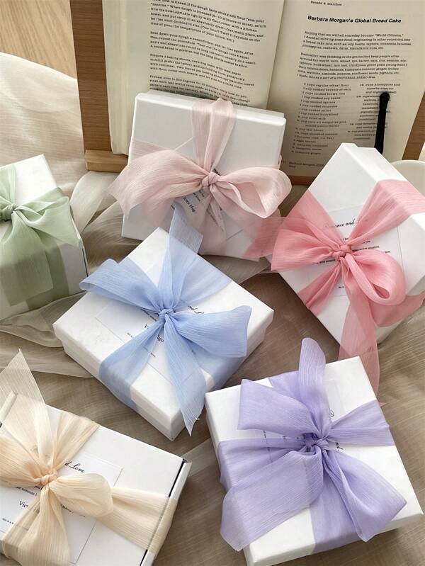 Fita de Cetim Brilhante Metálica, Fita de Amarração de Buquê Floral de Alta Qualidade para Embrulho de Presentes, para Aniversário, Dia dos Namorados, Dia das Mães, Presentes de Feriados, Casamento
