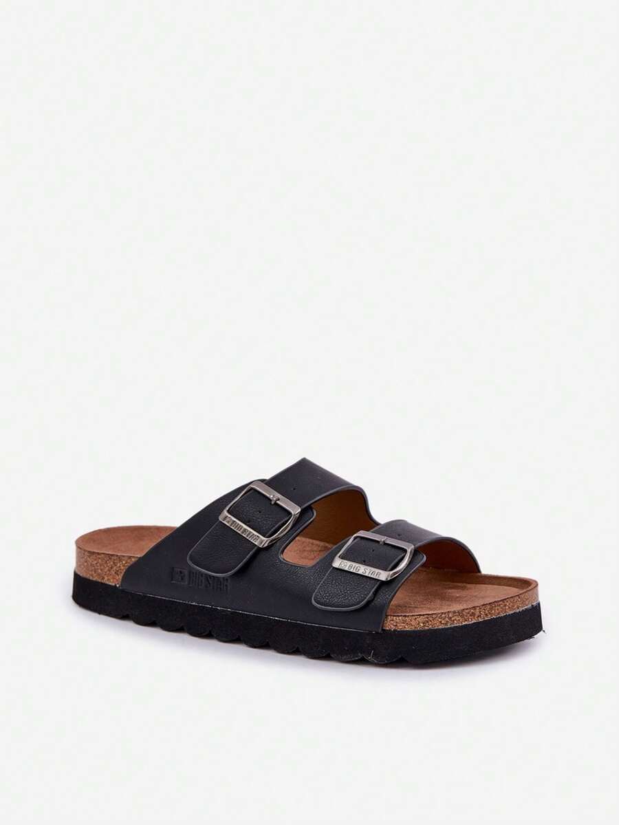 Lightweight Men Sandals With Buckles Organic Leather Big Star - Black - View 1