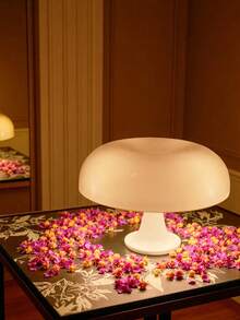 LED Bedside Mushroom Table Lamp, Orange/White USB Plug, Tri-Colour Dimming Suitable For Living Room, Dining Room Ambient Decorative Lamp, Diameter 25CM, Eye-Care Night Light - Mushroom Lamp - View 3