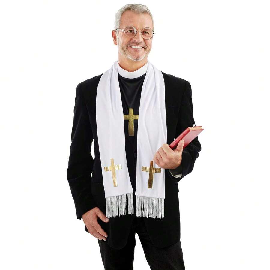 Morph Costumes Fun Shack Vicar Costume For Men - Fancy Dress Priest Outfit For Halloween, Themed Parties, Or Cosplay - Comfortable & High Quality - Black - View 1