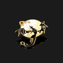 1pc Fourth Wing Mysterious Magic Dragon Keychain Golden Fantasy Scroll Dragon Gothic Badge Clothing Accessories Fashion Jewelry Gift - Multicolor - View 11