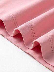 mini bala Bộ đồ ngủ lụa cho bé gái, kháng khuẩn, đồ ngủ gia đình đồng bộ mùa hè mới. - hồng - Xem 10