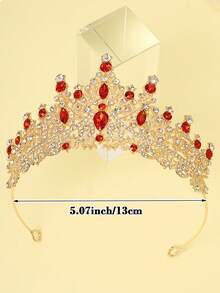 1pc Bridal Crown Headpiece, Suitable For Evening Party Princess Dress Styling. Floral Crown & Tiara Make A Great Birthday Gift For Her, Tiara Crown, Wedding, Hawaiian Outfit For Women, Hair Accessories, Festival Outfits, Best Friend Gifts, Bride To Be - Multicolor - View 3