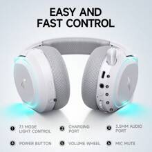 Picun Picun G2 2.4GHz Wireless Over-Ear Game Headphone, 2.4GHZ Wireless Game Headset, Ultra-Low Latency Mode, Noise Cancelling 5.3 Headset With Microphone, Hi-Res Audio, Wireless V5.4 For Fast & Stable Connection, 100Hrs Long Battery Time