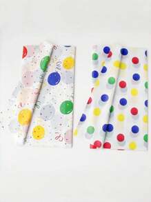 1pc Disposable Colorful Polka Dot Balloon Plastic Table Cover, Durable, Suitable For Rectangular Tables, Birthday Party, Celebration, Party Dining Table Decor | Holiday Tablecloth | Decorative Design, Dining Table Decor, All Seasons