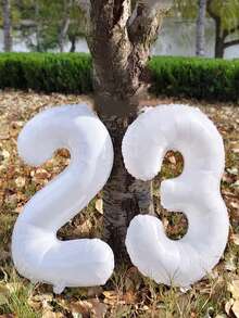 1/2 个 40 英寸大型数字铝箔气球，简单多功能 0-9 白色数字气球，适用于生日派对装饰、周年纪念、100 天庆祝活动、节日和活动、房间装饰、返校、情人节、母亲节、毕业典礼、户外摄影道具