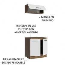 Modular Integral Furniture Garage Storage Madesa Brown And White Color - Coklat/Putih - View 5