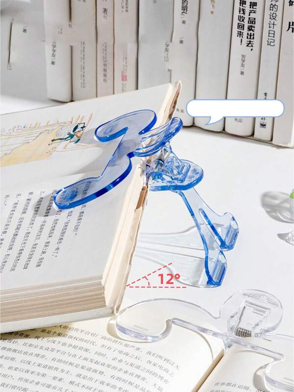 Transparent Book Clip With 12° Tilt – Multi-Functional Document Holder With Stand For Students, Reading, Page Holder, Stationery Clip,School And Office Supplies Back To School
