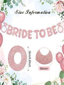 1 Set Gold Glitter "Bride To Be" Wedding Banner, Suitable For Bridal Shower, Wedding Celebration, Bachelorette Party, Hanging Decor - Multicolor - View 10