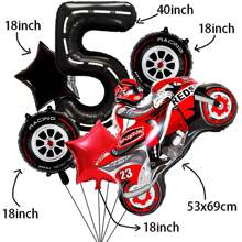 Jeu de ballons numérotés de 1 à 9 pour voitures de course, ballons en aluminium pour motos pour anniversaire, décoration de fête de course de vélo tout-terrain
