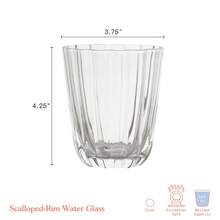Juego de 4 vasos de agua de vidrio transparente con borde ondulado - transparente - Ver 2